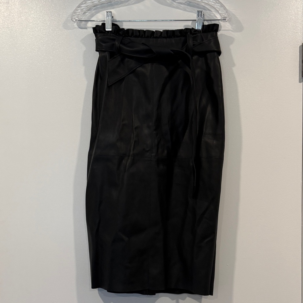ZARA paper bag faux leather skirt